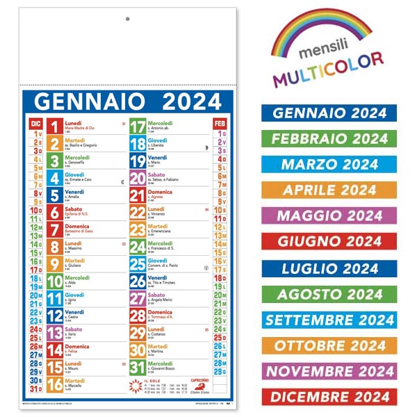 Calendario olandese 2024 126 multicolor