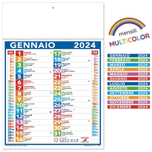 Calendario olandese 2024 143 multicolor