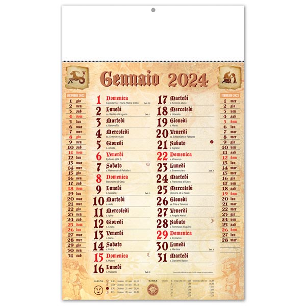 Calendario olandese 2024 259 Antico