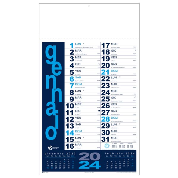 Calendario olandese 2024 IGE07BL Azzurro/Blu