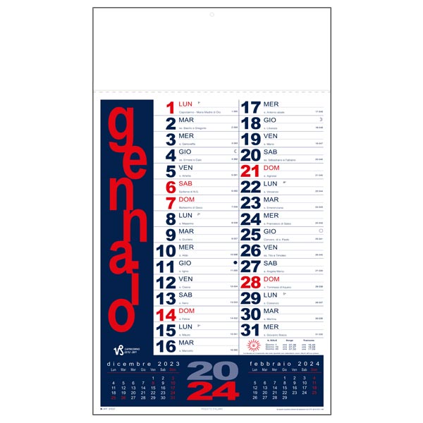 Calendario olandese 2024 IGE07RO Rosso/Blu