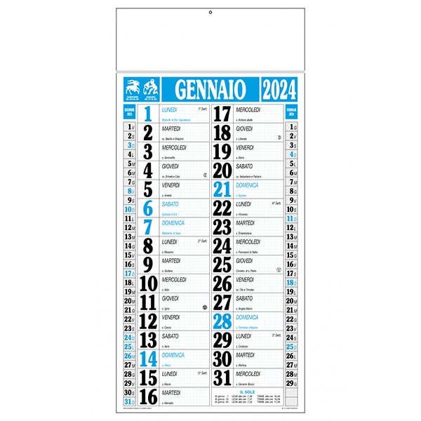 Calendario olandese 2024 C1691B azzurro/nero