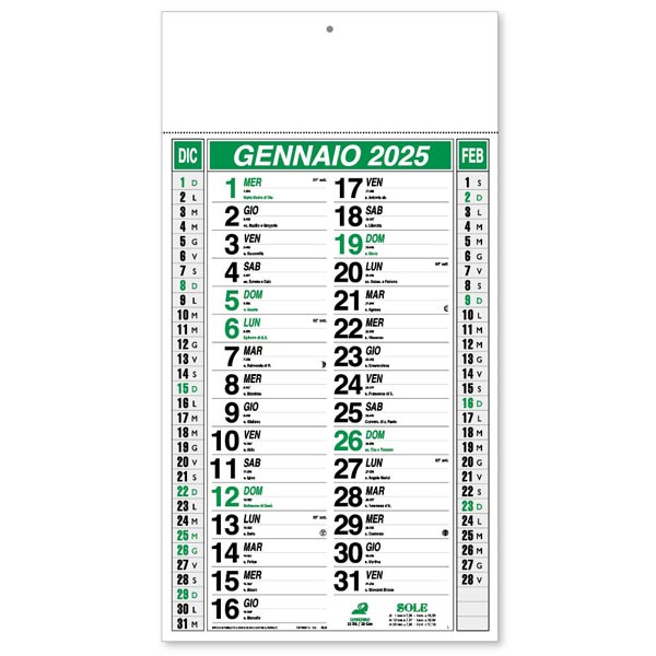 Calendario olandese 2025 125VE verde/nero