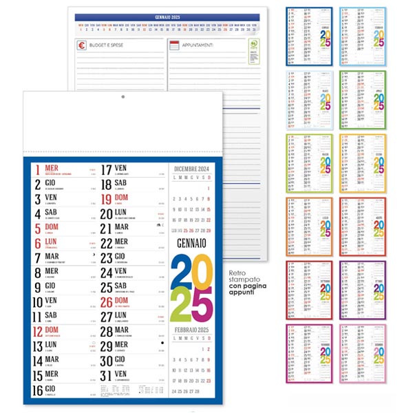 Calendario olandese 2025 149 multicolor notes