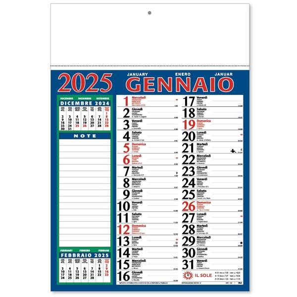 Calendario olandese 2025 160 4 colori