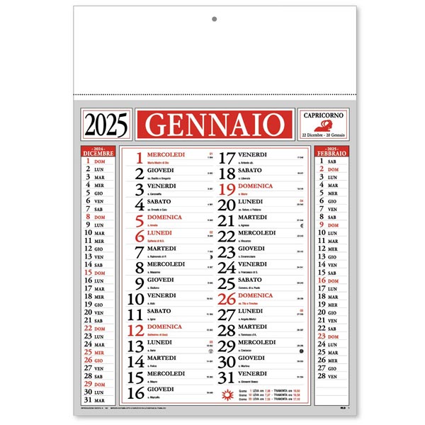 Calendario olandese 2025 161 rosso/nero