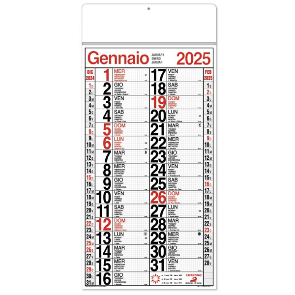 Calendario olandese 2025 190 Rosso/Nero