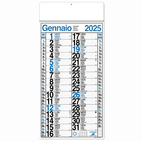 Calendario olandese 2025 190AZ Azzurro/Nero