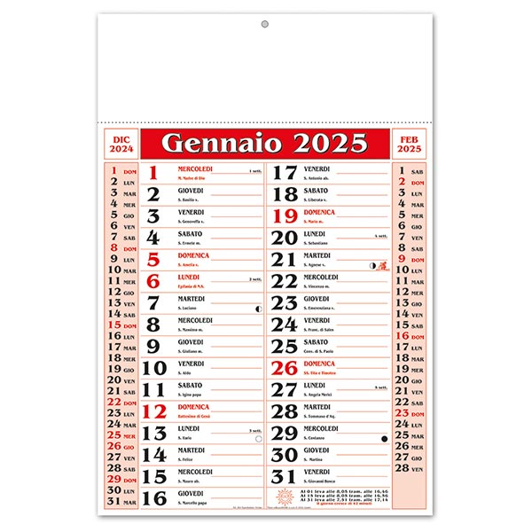 Calendario olandese 2025 260 Rosso/Nero