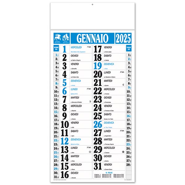 Calendario olandese 2025 264 Maxi Quadrettato royal/nero