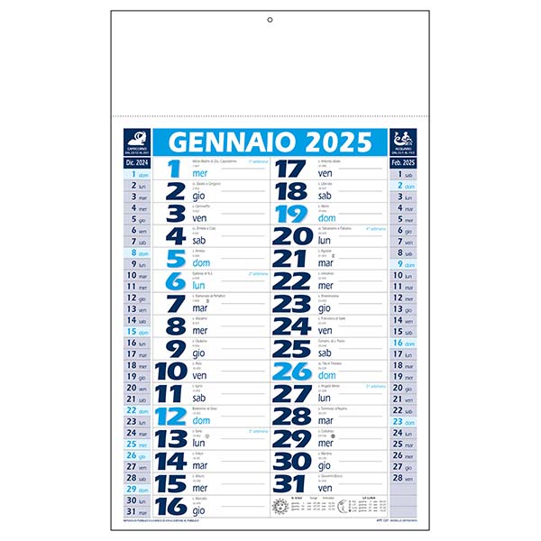 Calendario olandese 2025 C0790B azzurro/blu