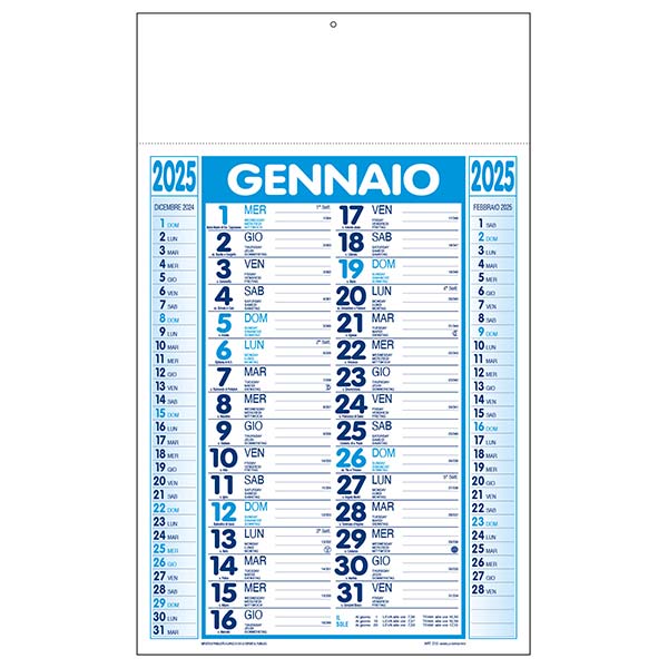 Calendario olandese 2025 C1290B azzurro/blu