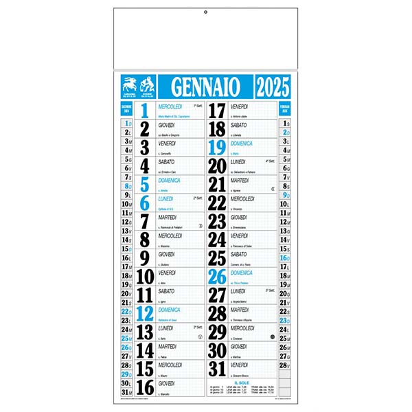 Calendario olandese 2025 C1691B azzurro/nero