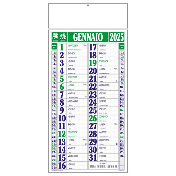 Calendario olandese 2025 C1691D verde/blu