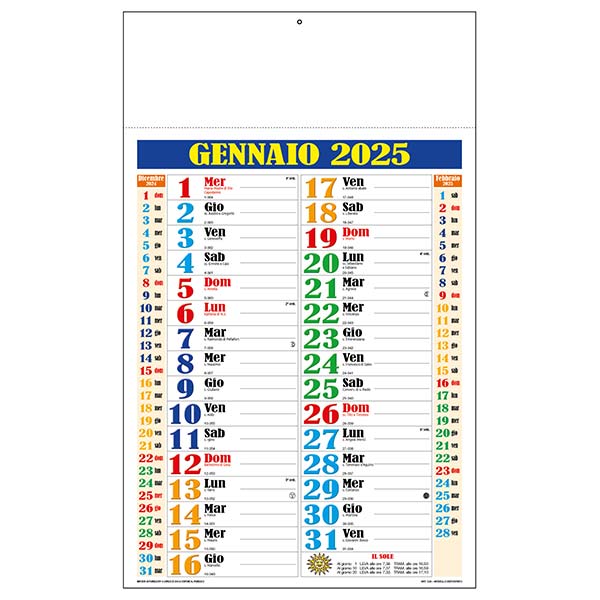 Calendario olandese multicolor 2025 C2590