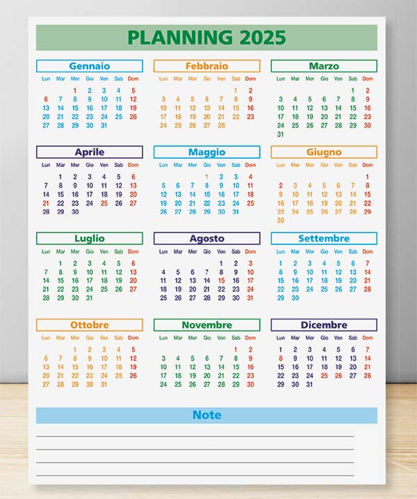 Calendario olandese personalizzato 2024 PA600 Multicolor