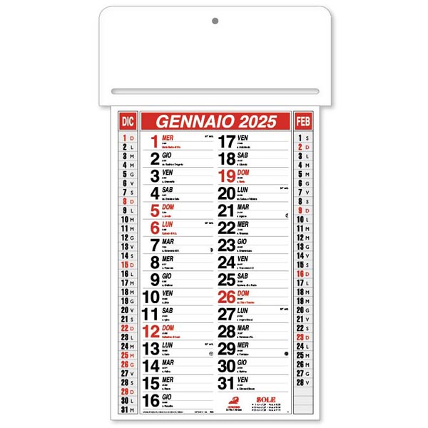 Calendario olandese passafoglio 2025
125T1 Rosso/Nero