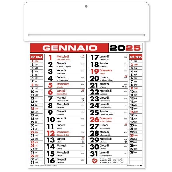 Calendario olandese passafoglio 2025
148T1 Rosso/Nero