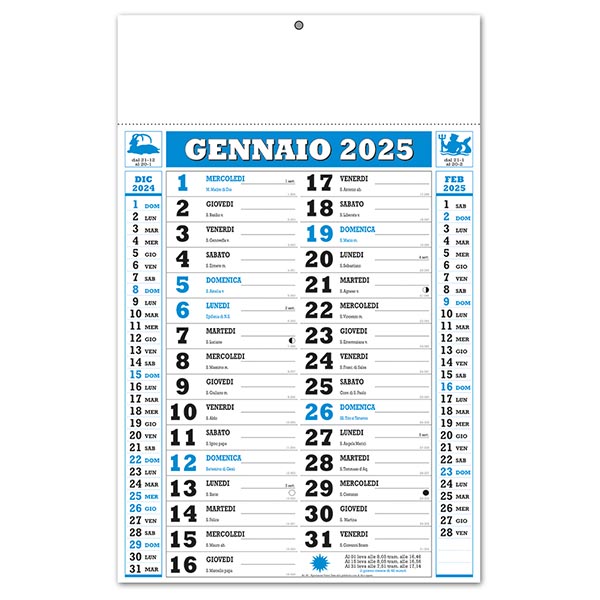 Calendario olandese 2025 261 Trimestrale Gigant Royal/Nero