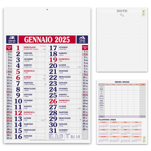 Calendario olandese 2025 PA610 Quadrettato