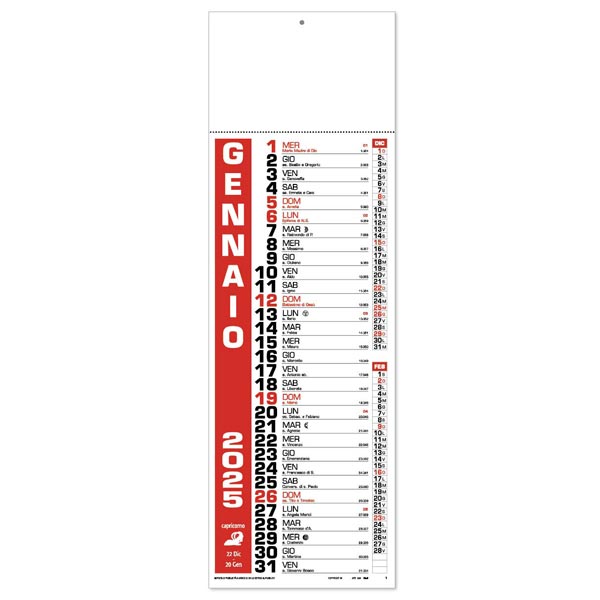 Calendario olandese silhouette 2025 120 Cinesino Rosso/Nero