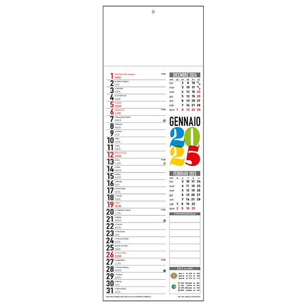 Calendario olandese silhouette 2025 C0890 multicolor