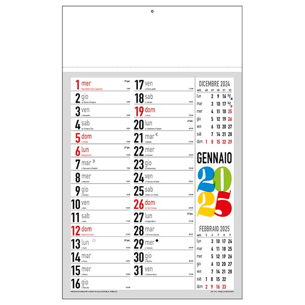 Calendario olandese svedese 2025 C1590