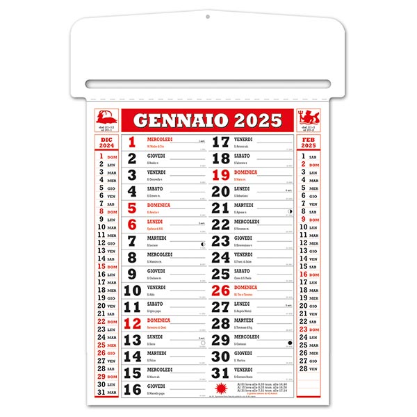 Calendario passafoglio olandese 2025 256 Rosso/Nero