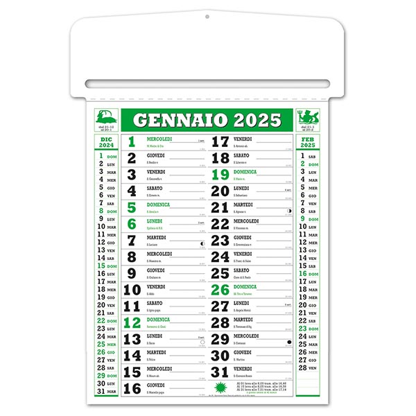 Calendario passafoglio olandese 2025 256 Verde/Nero